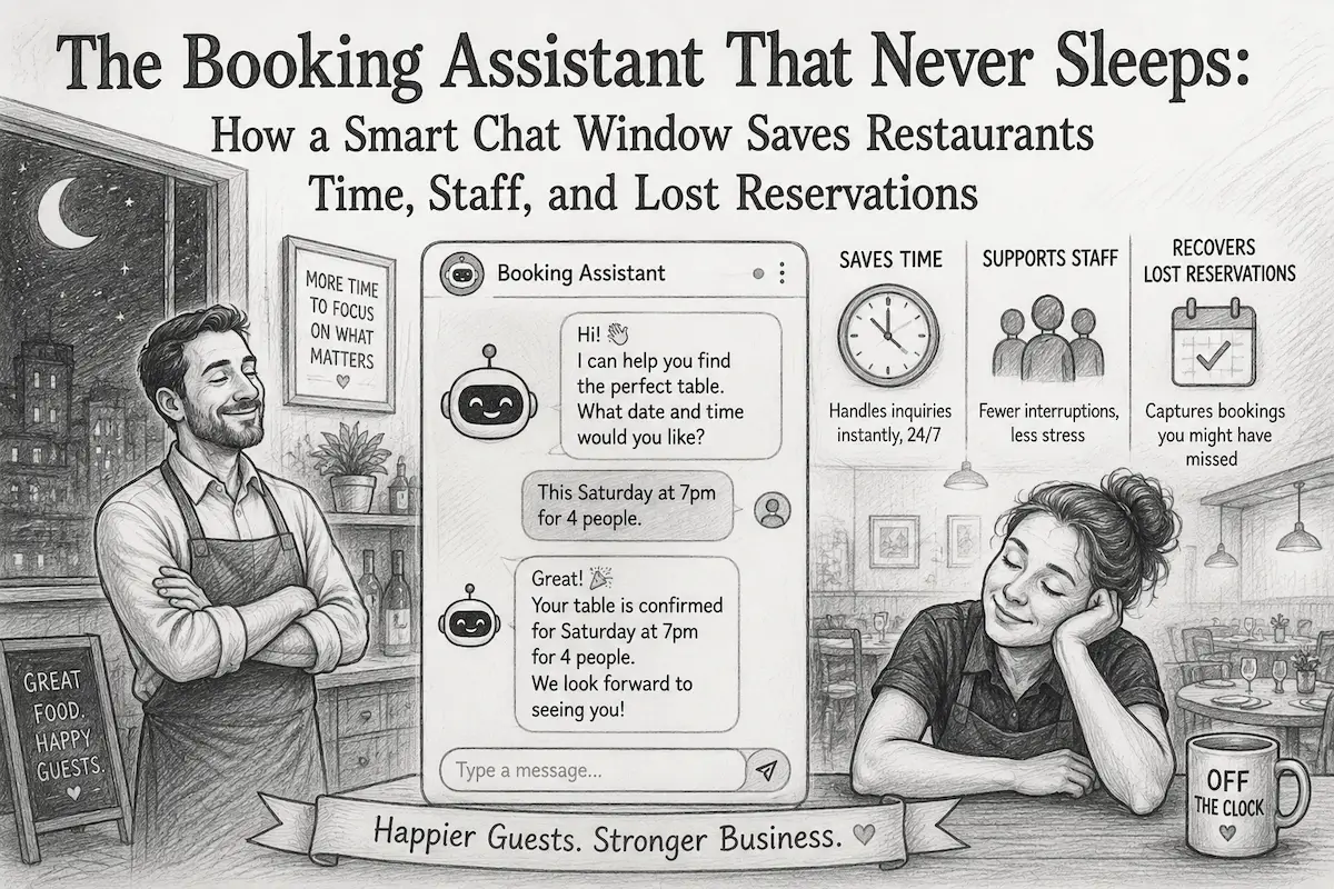 The Booking Assistant That Never Sleeps: How a Smart Chat Window Saves Restaurants Time, Staff, and Lost Reservations