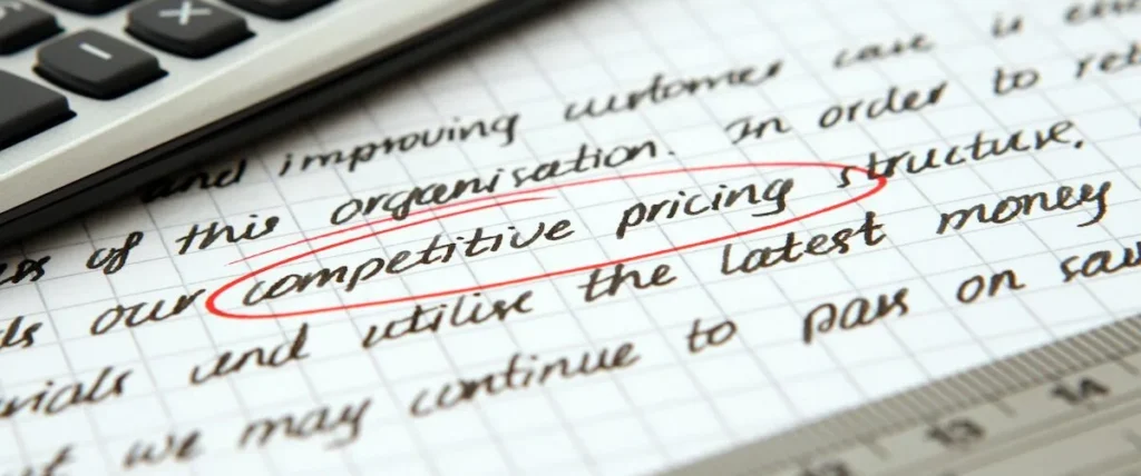 rate-header Note with competive pricing circle in red